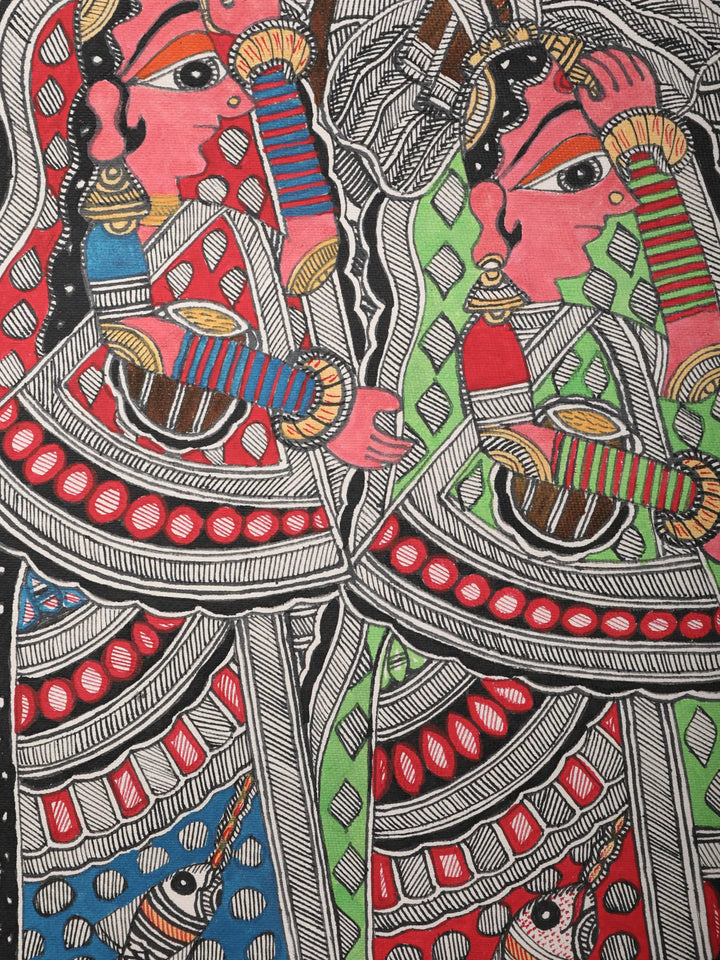 Village Women Painting on Handmade Paper · view 2