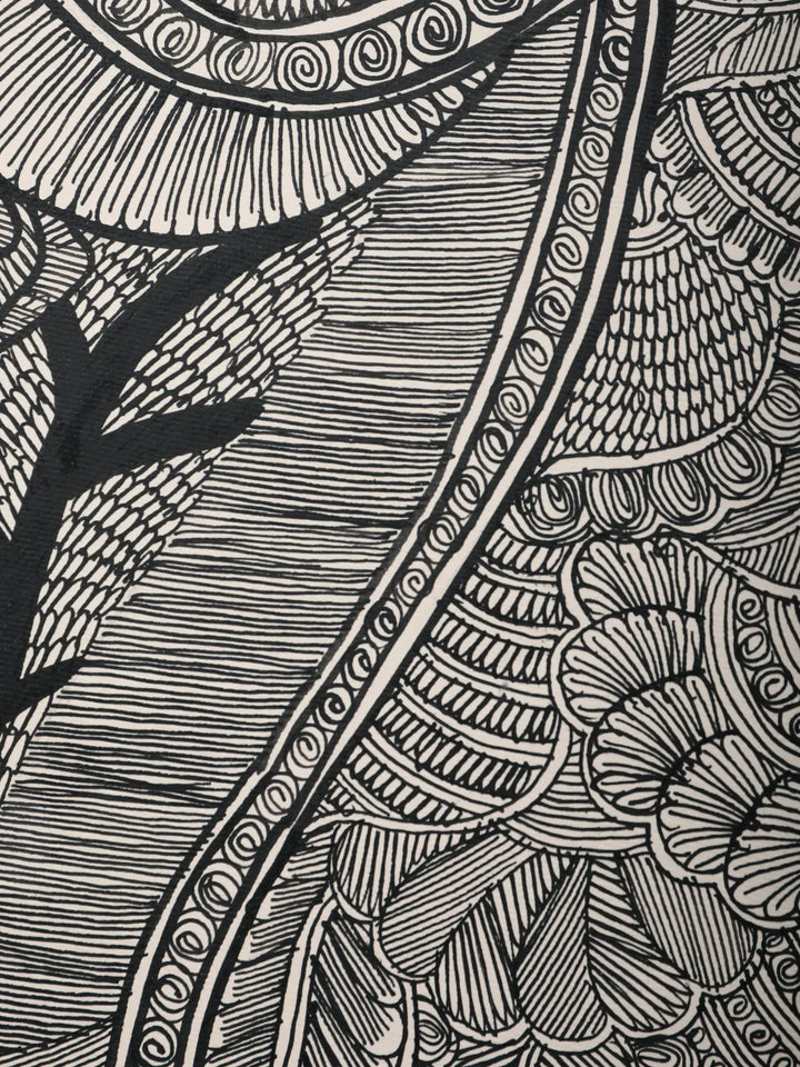 Pair of Peacock Madhubani Painting on Handmade Paper · view 3