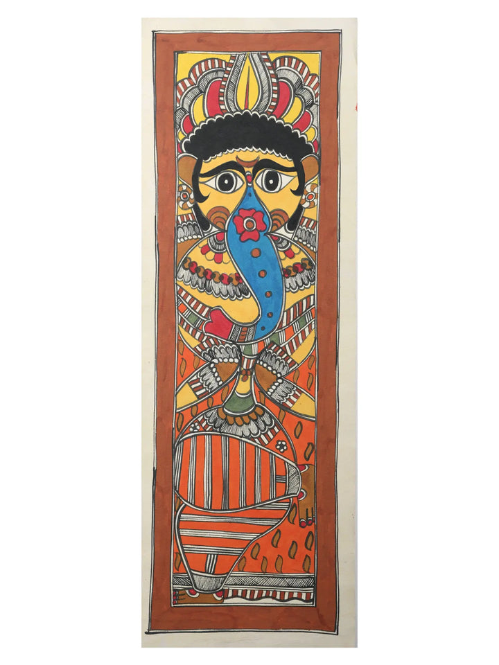 Ganesha Madhubani Painting on Handmade Paper · view 1