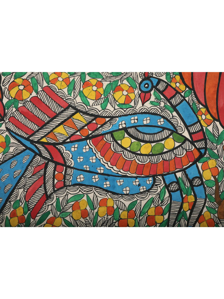 Peacock Painting on Handmade Paper · view 2