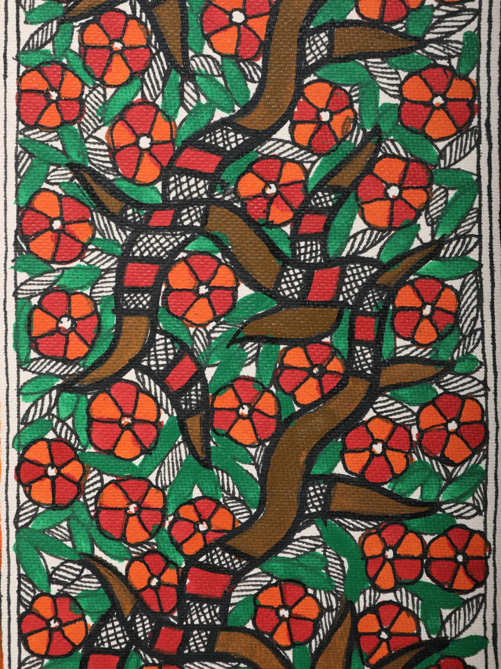 Floral Madhubani Painting on Handmade Paper · view 2