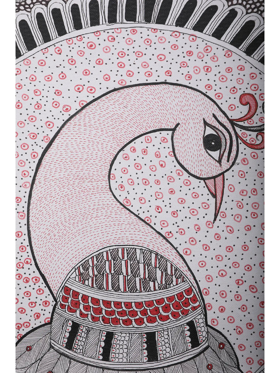 Peacock Madhubani Painting on Handmade Paper