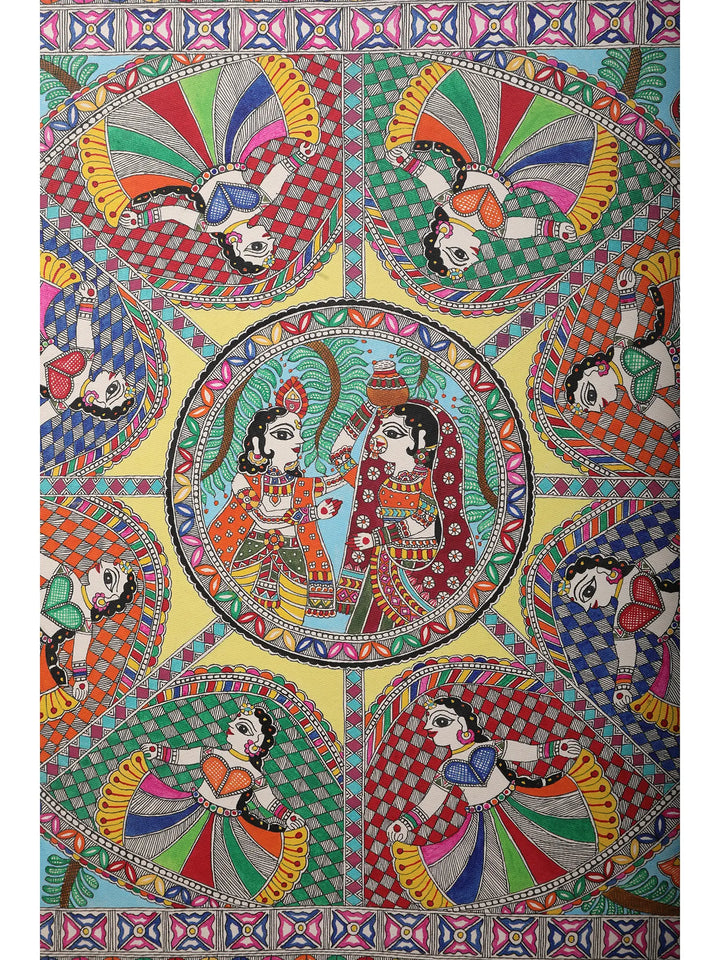 Krishna Ras Leela Painting on Handmade Paper · view 3