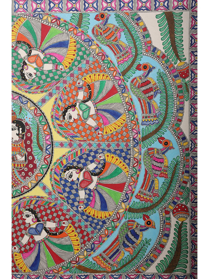 Krishna Ras Leela Painting on Handmade Paper · view 4