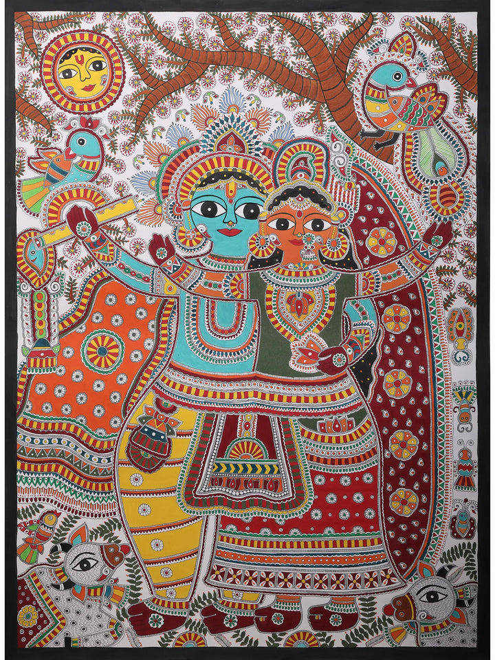 Krishna Radha Painting on Handmade Paper · view 1