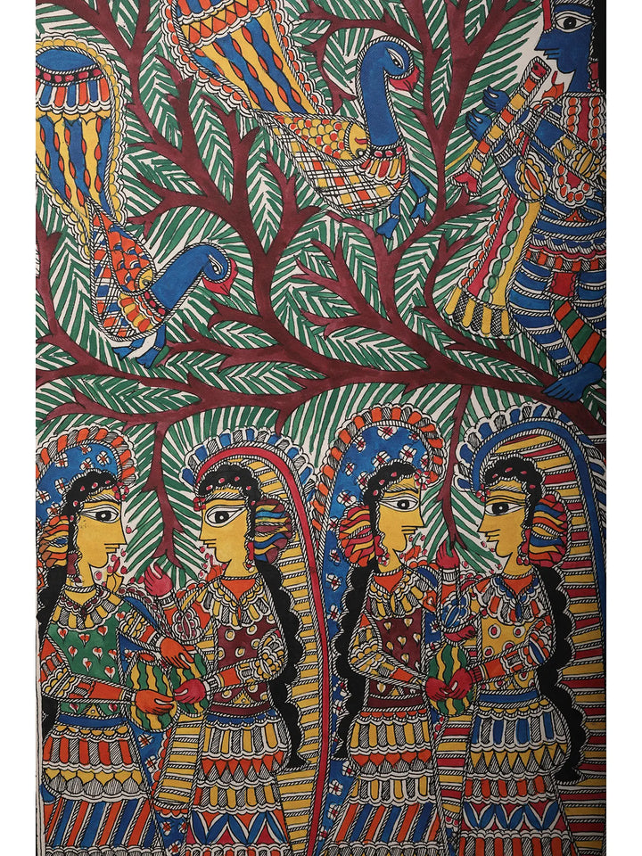 Krishna Leela Painting on Handmade Paper · view 2