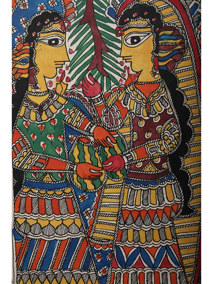 Krishna Leela Painting on Handmade Paper · view 4