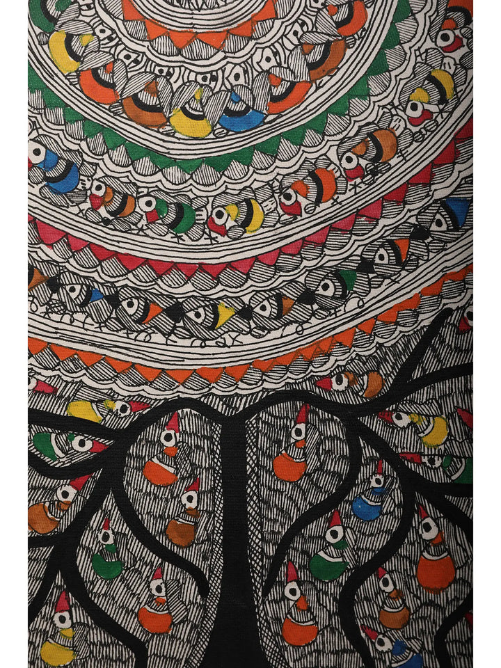 Tree of Life with Circle of Birds Painting on Handmade Paper · view 4