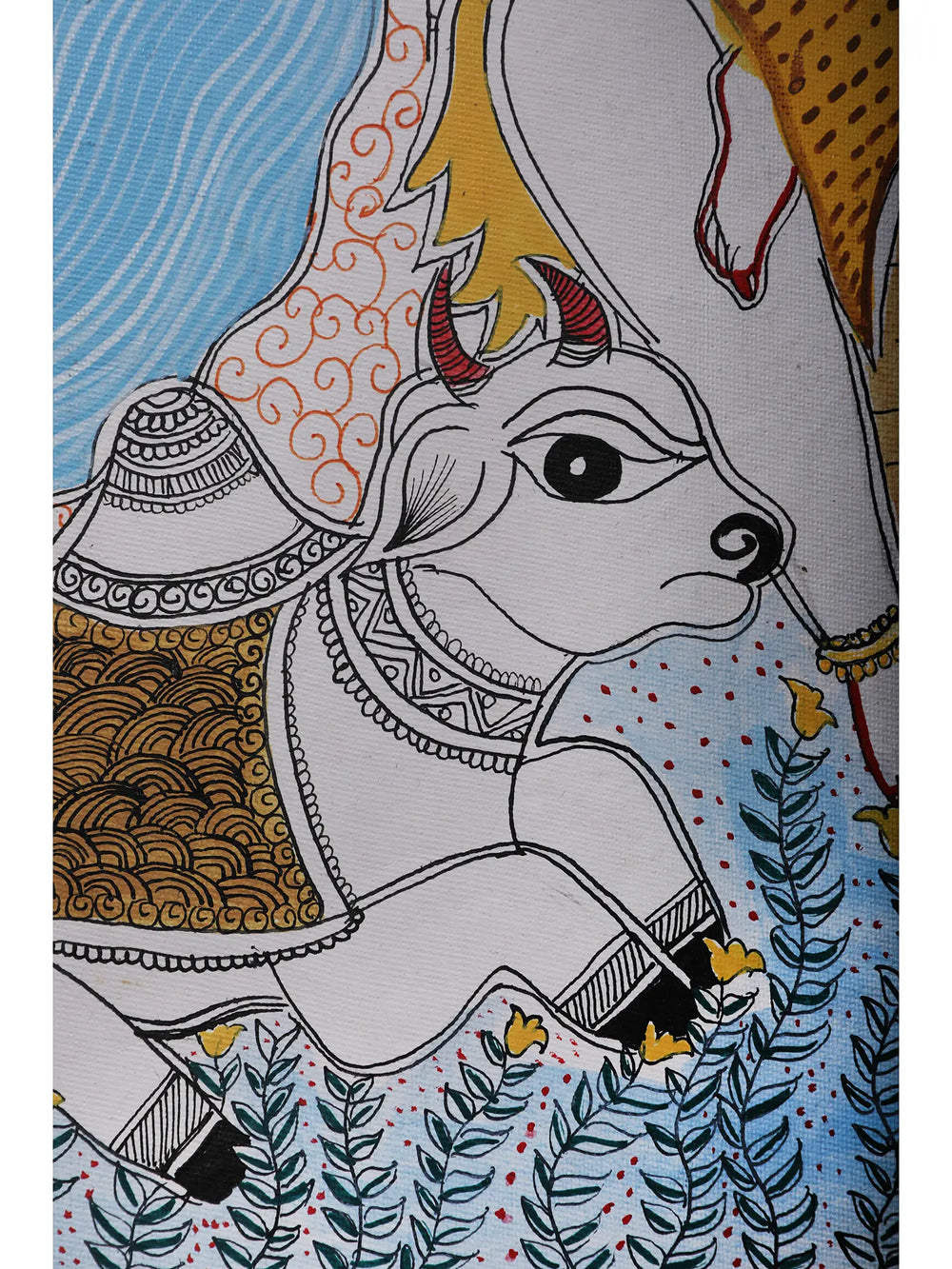 Lord Shiva And Parvati With Bal Ganesha | Handmade Paper | By Ajay Kumar Jha