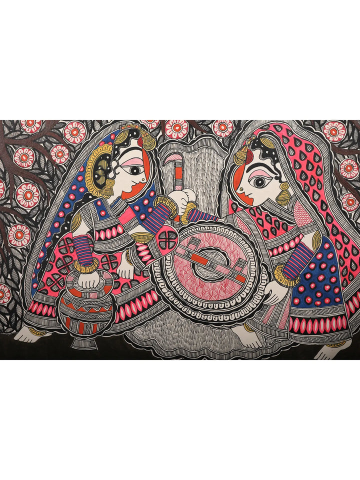 Village Scene Painting on Handmade Paper · view 2