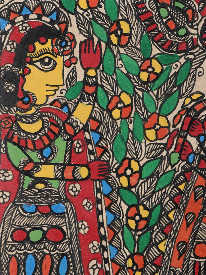 Lord Krishna with Radha Painting on Handmade Paper · view 3