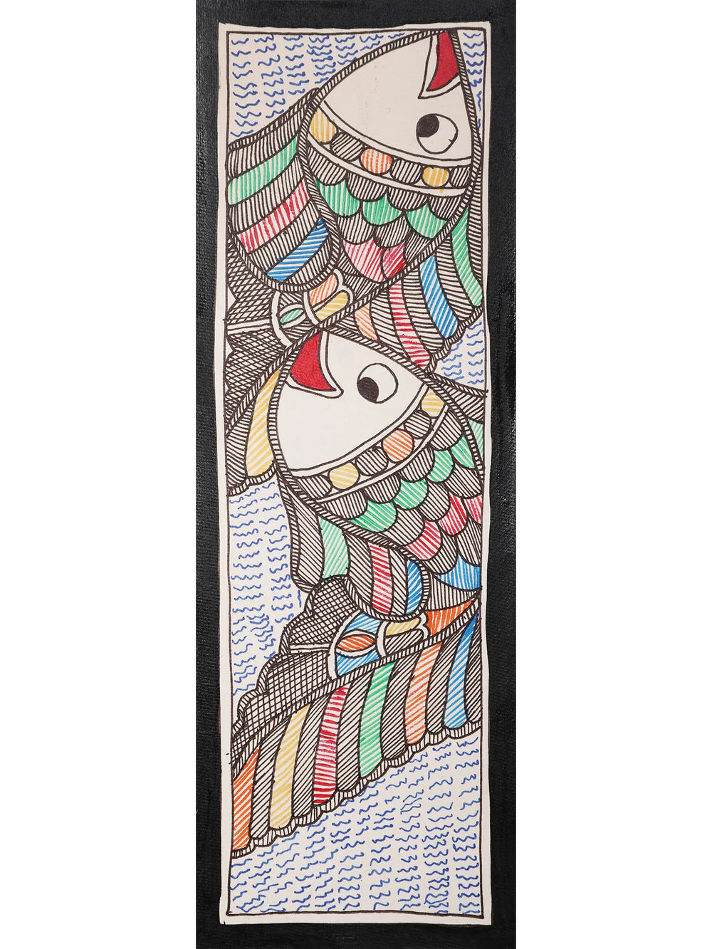Fishes - Madhubani Painting | Handmade Paper | By Ajay Kumar Jha