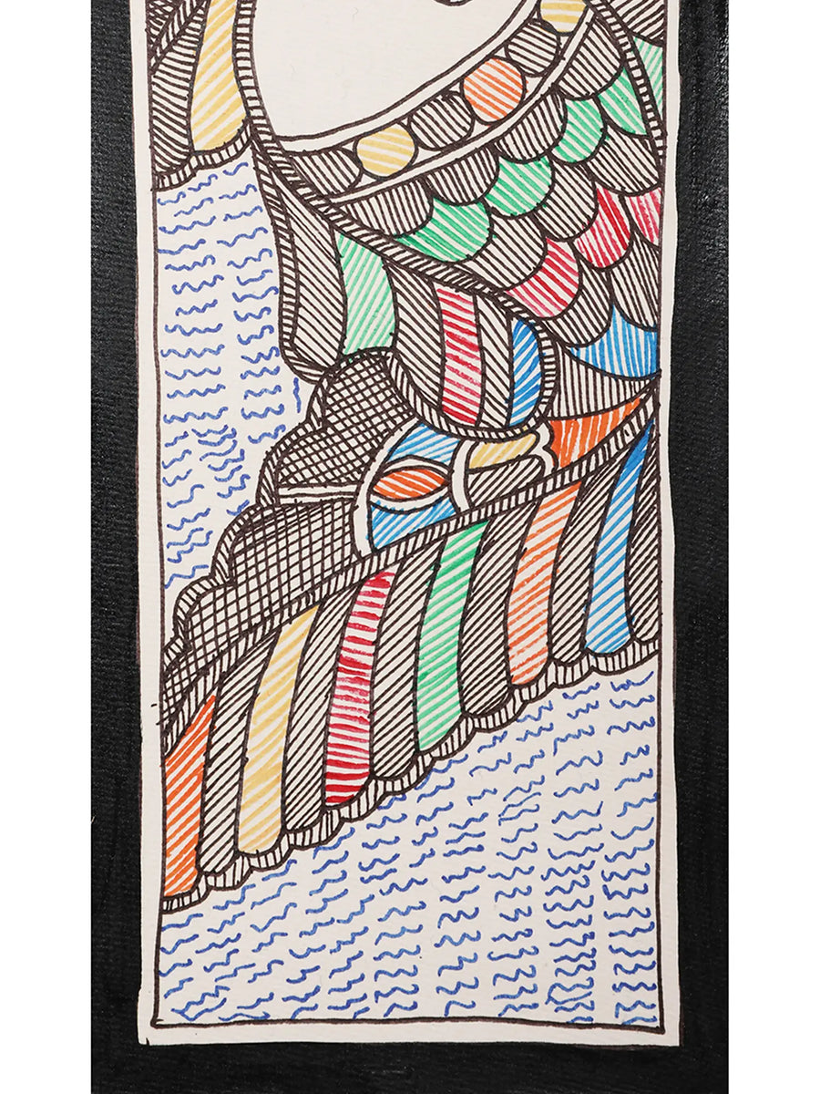 Fishes Madhubani Painting on Handmade Paper