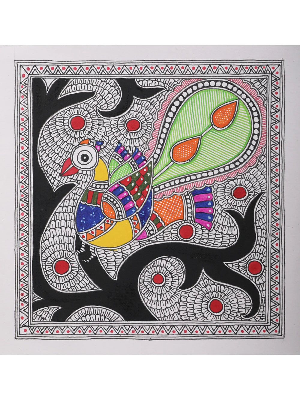 Tree Of Life With Peacock | Handmade Paper | By Ajay Kumar Jha