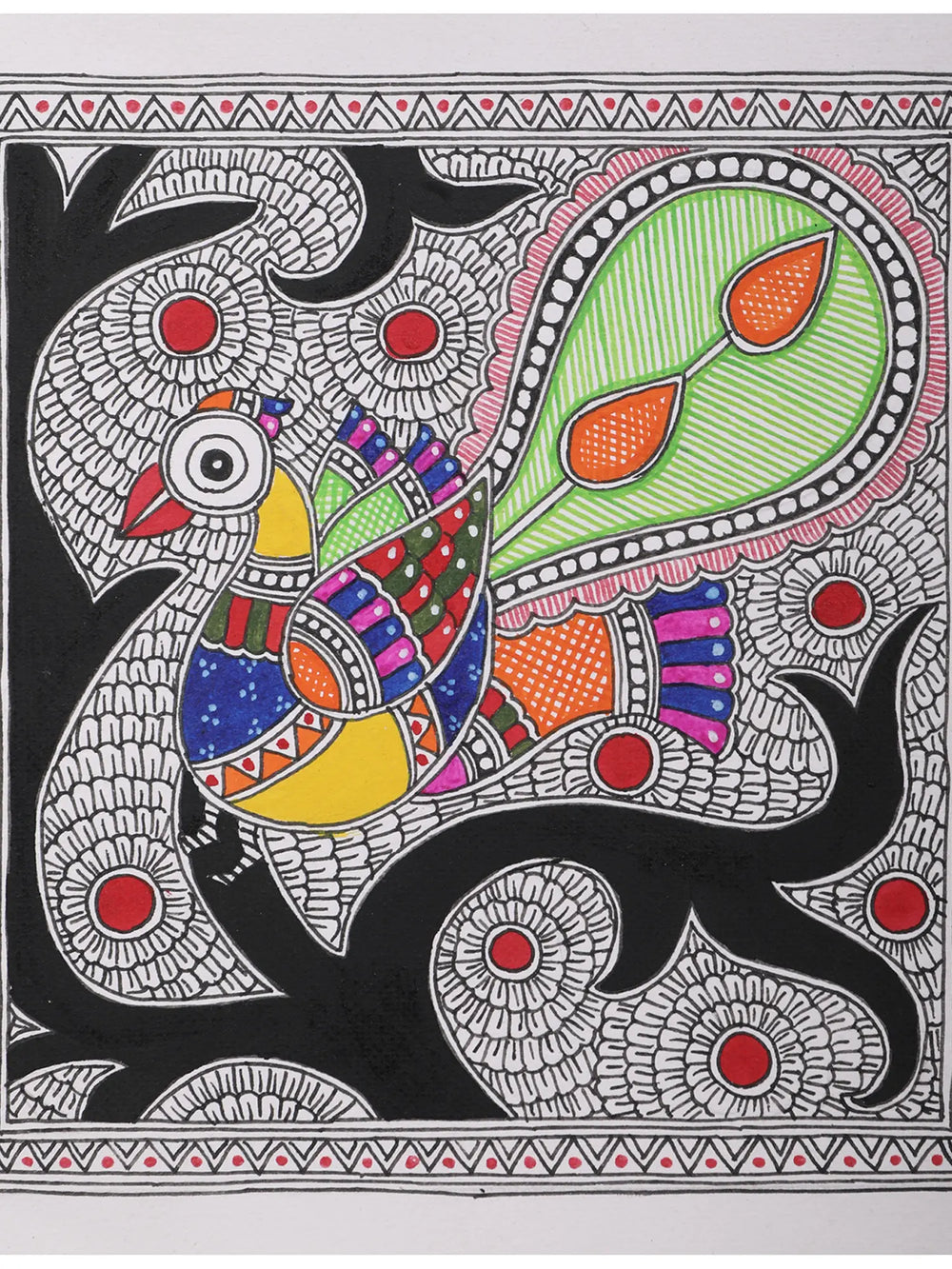 Tree Of Life With Peacock | Handmade Paper | By Ajay Kumar Jha