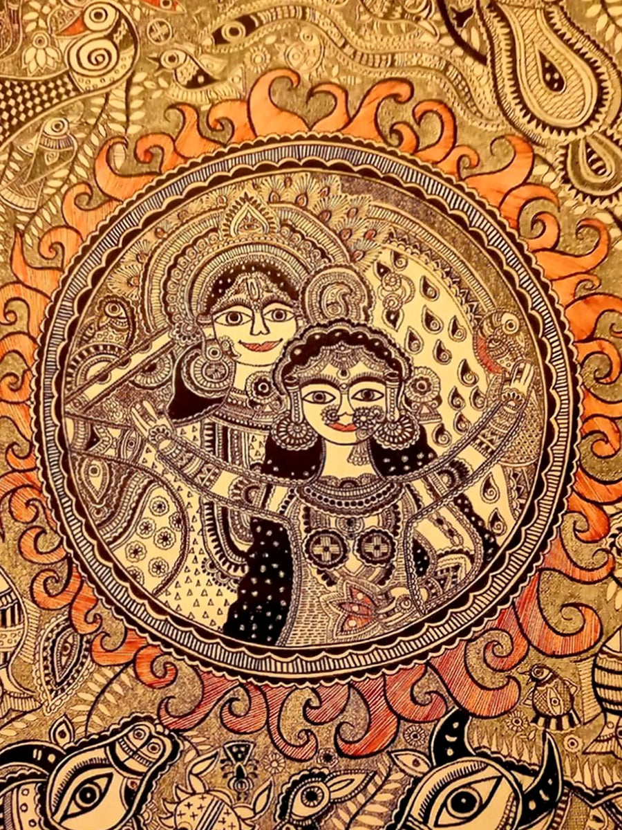 Srishti - Lord Krishna with Prakriti Painting on Paper