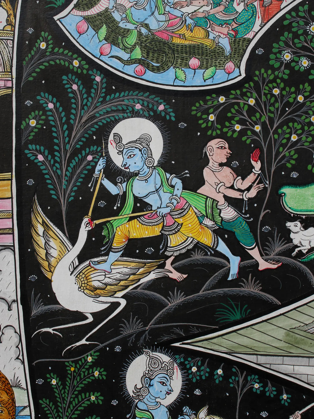Shri Krishna's Life Story Inside The Aum (Om) | Pattachitra Painting