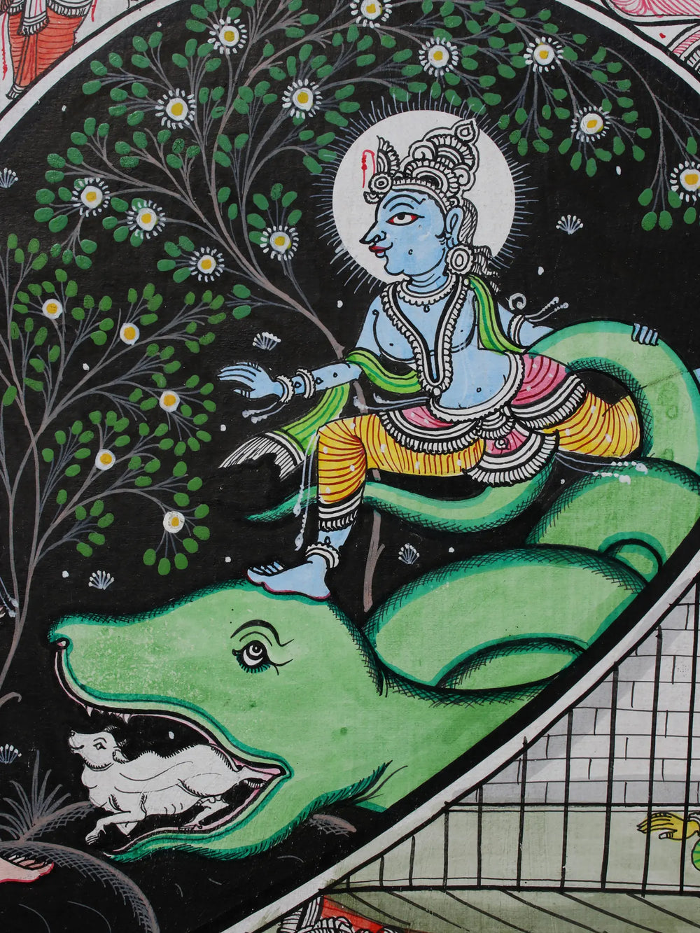 Shri Krishna's Life Story Inside The Aum (Om) | Pattachitra Painting
