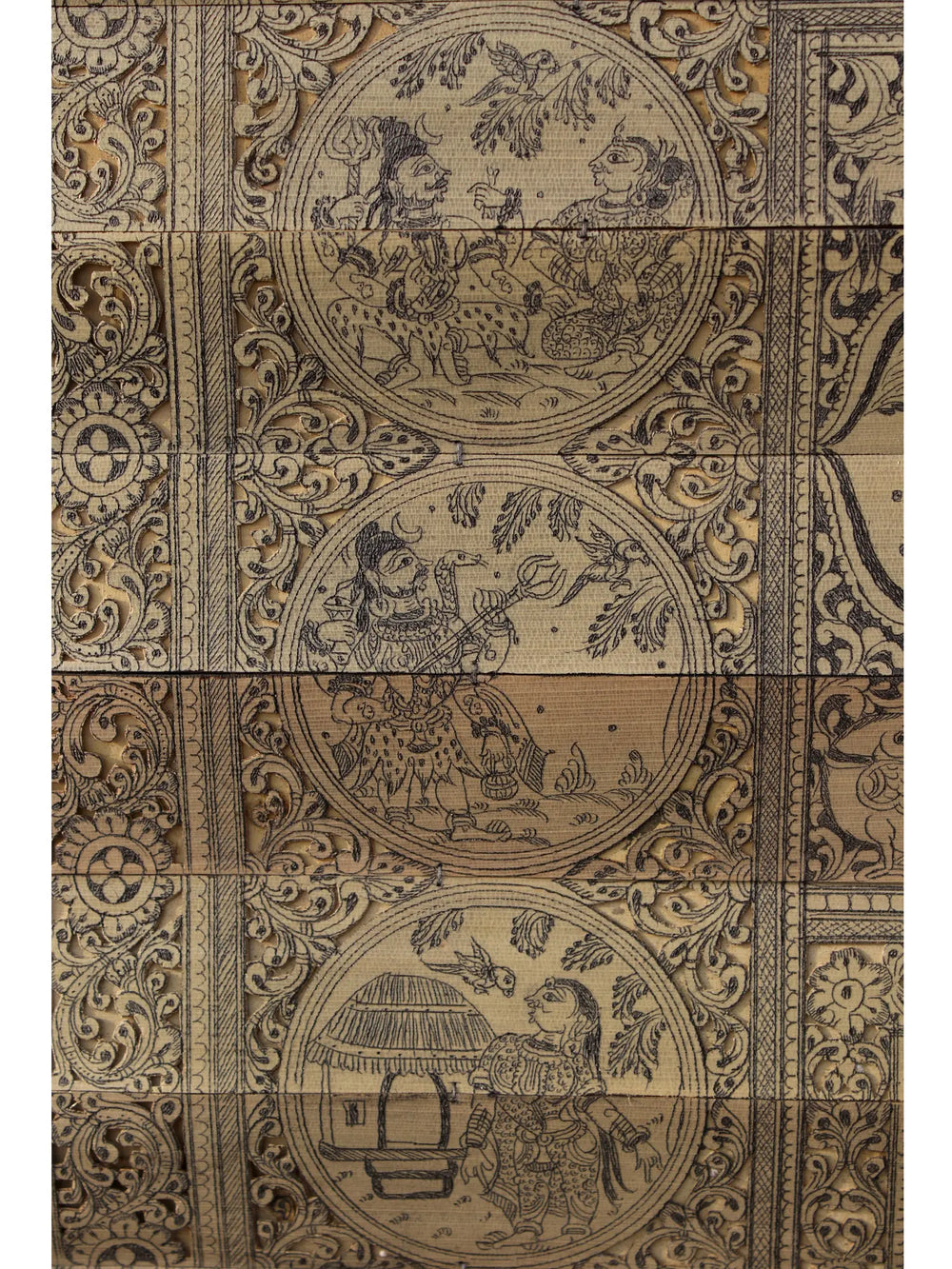 Shiva Parvati with Son Ganesha's Life Story | Pattachitra Painting on Palm Leaf