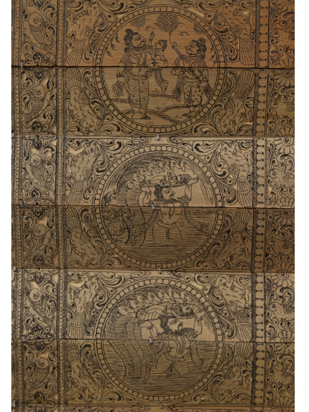 Life Story of Lord Krishna with Vishvarupa at Center | Superfine Pattachitra Painting on Palm Leaf | Masterpiece