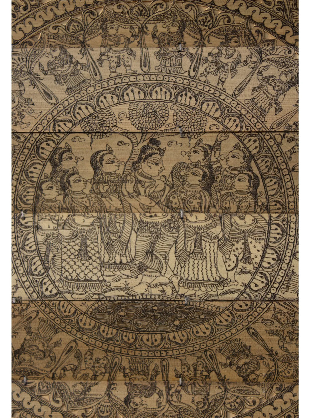 Life Story of Lord Krishna with Vishvarupa at Center | Superfine Pattachitra Painting on Palm Leaf | Masterpiece
