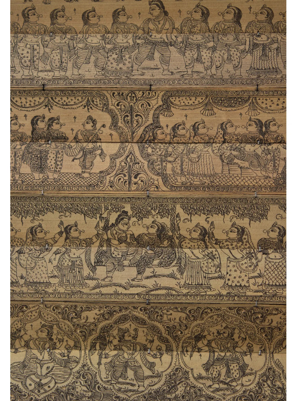 Life Story of Lord Krishna with Vishvarupa at Center | Superfine Pattachitra Painting on Palm Leaf | Masterpiece