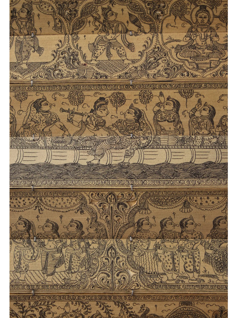 Life Story of Lord Krishna with Vishvarupa at Center | Superfine Pattachitra Painting on Palm Leaf | Masterpiece