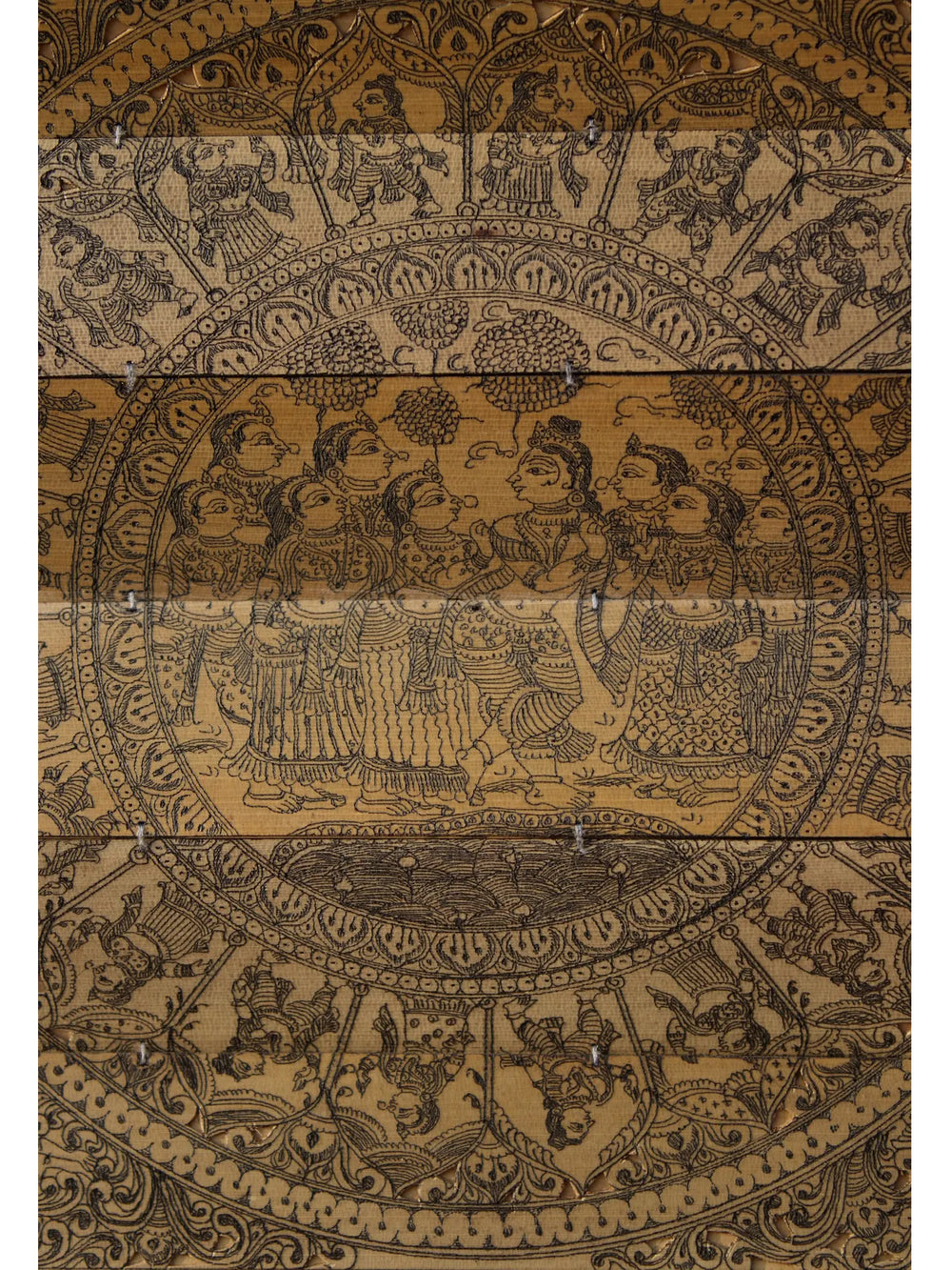 Life Story of Lord Krishna with Vishvarupa at Center | Superfine Pattachitra Painting on Palm Leaf | Masterpiece