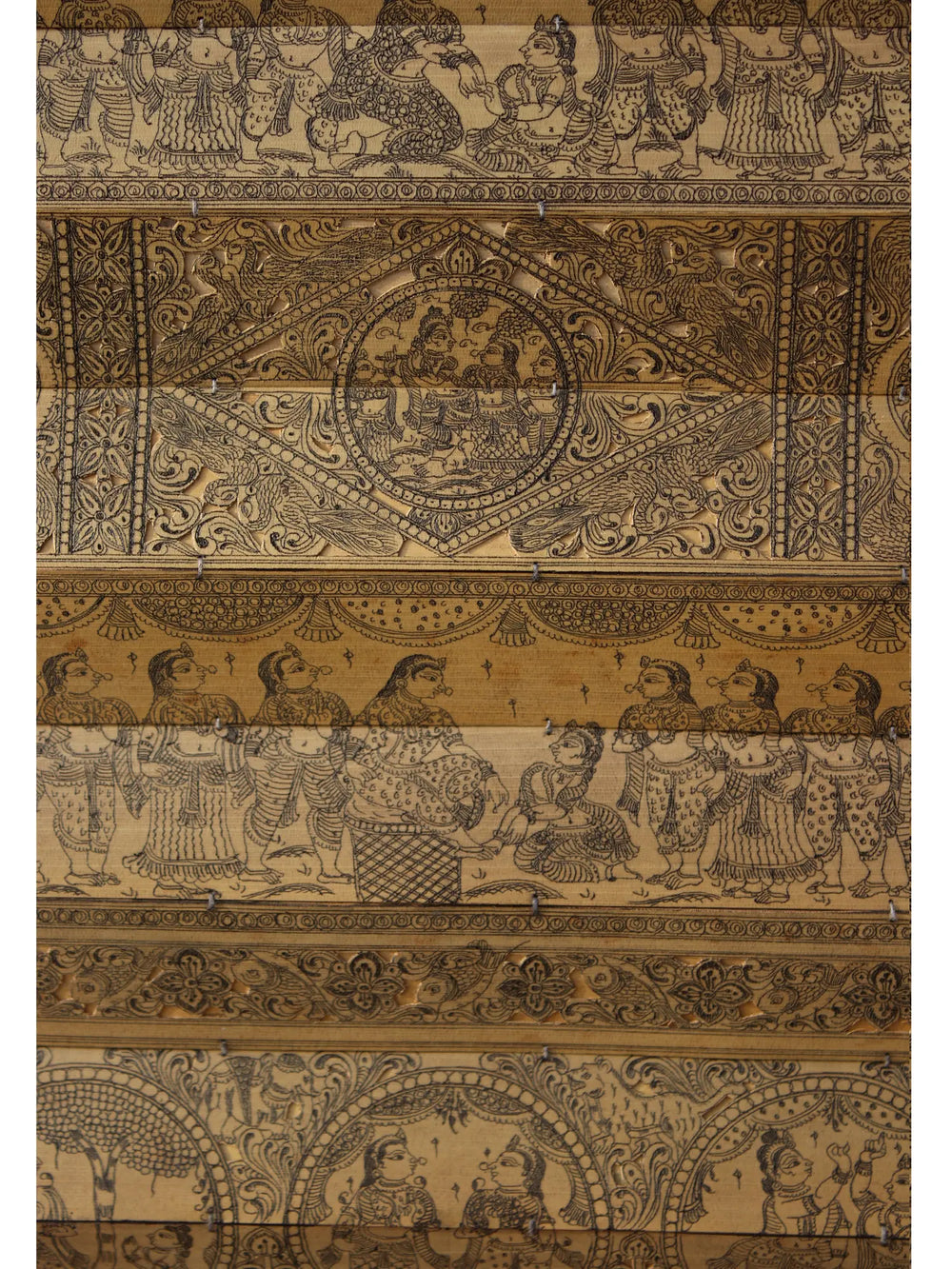 Life Story of Lord Krishna with Vishvarupa at Center | Superfine Pattachitra Painting on Palm Leaf | Masterpiece