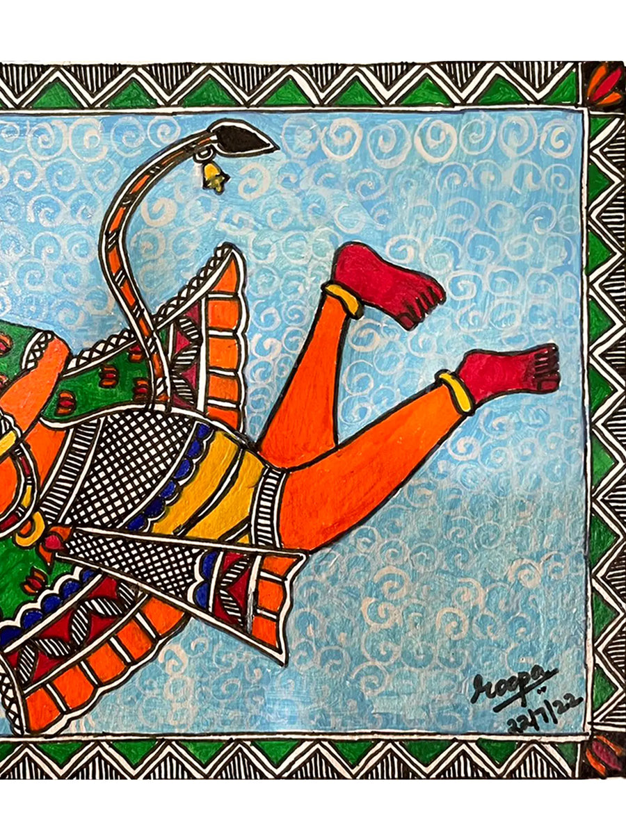 Hanuman Carrying Sanjivani Buti Painting on Paper