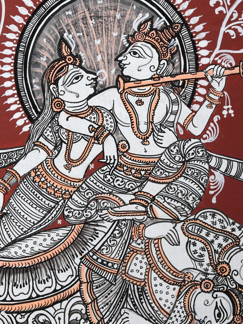 Radha - Krishna Riding on Nari Kunjar | Pattachitra Painting from Odisha