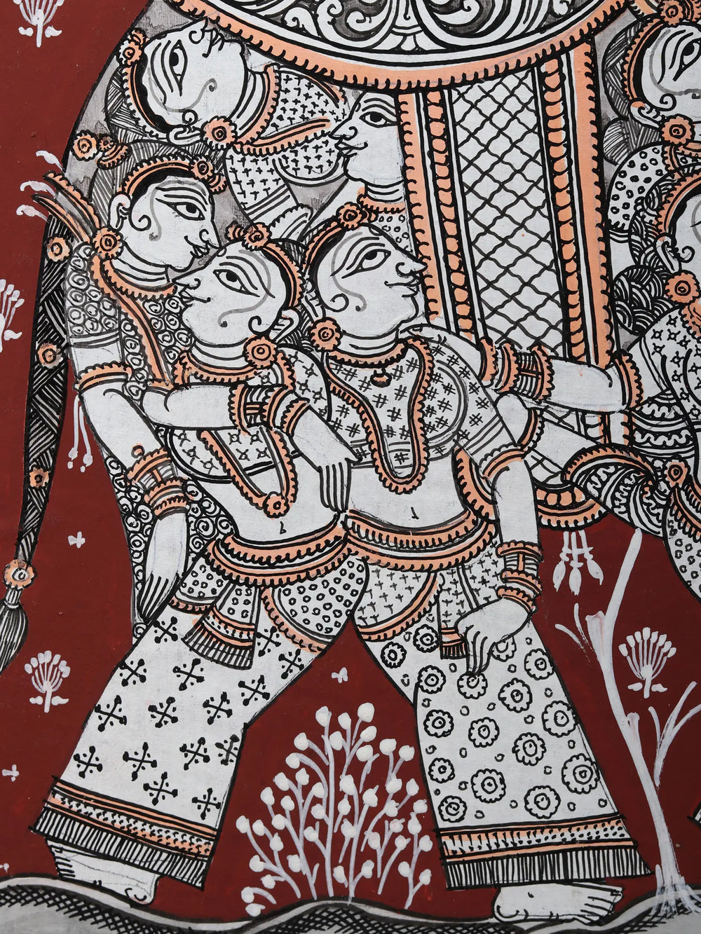 Radha - Krishna Riding on Nari Kunjar | Pattachitra Painting from Odisha