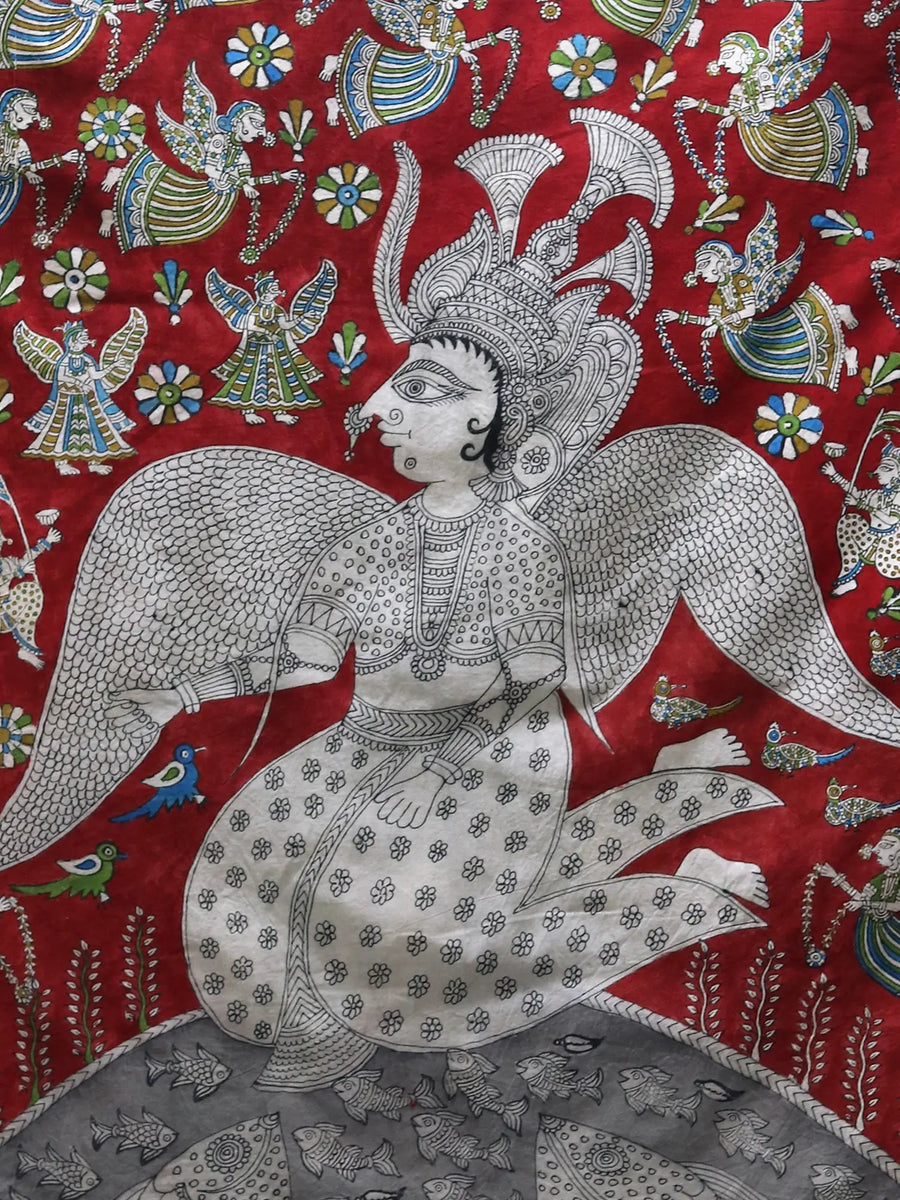 Worship of Mother Goddess - Mata Ni Pachedi Painting on Madarpat Cotton