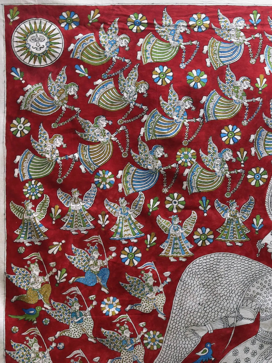 Worship of Mother Goddess - Mata Ni Pachedi Painting on Madarpat Cotton