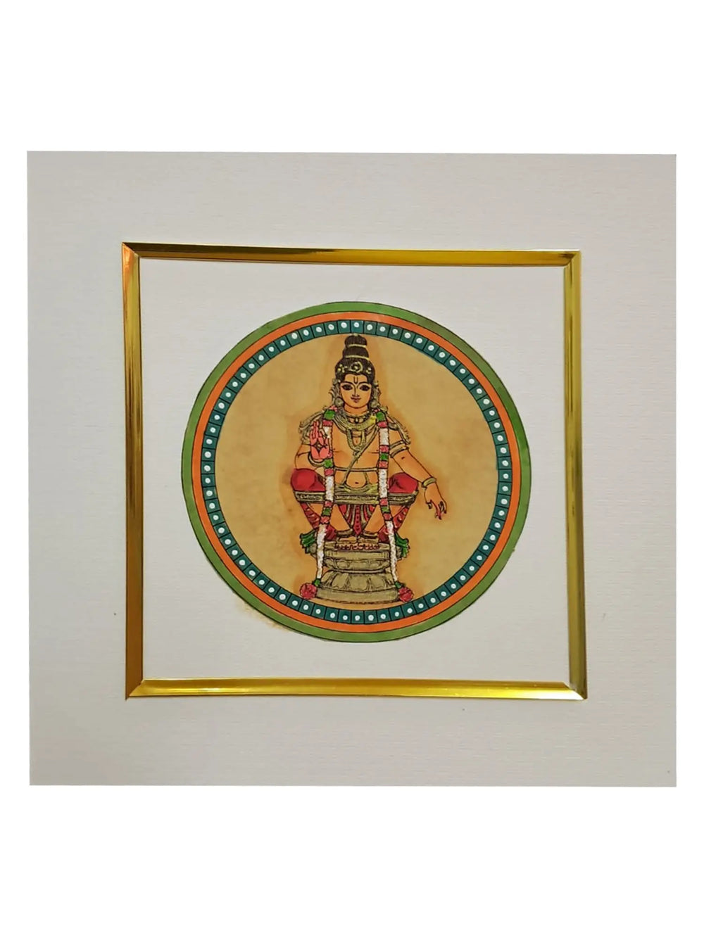 Portrayal of Lord Ayyappa Swamy | Natural Colors on Paper | By Babita