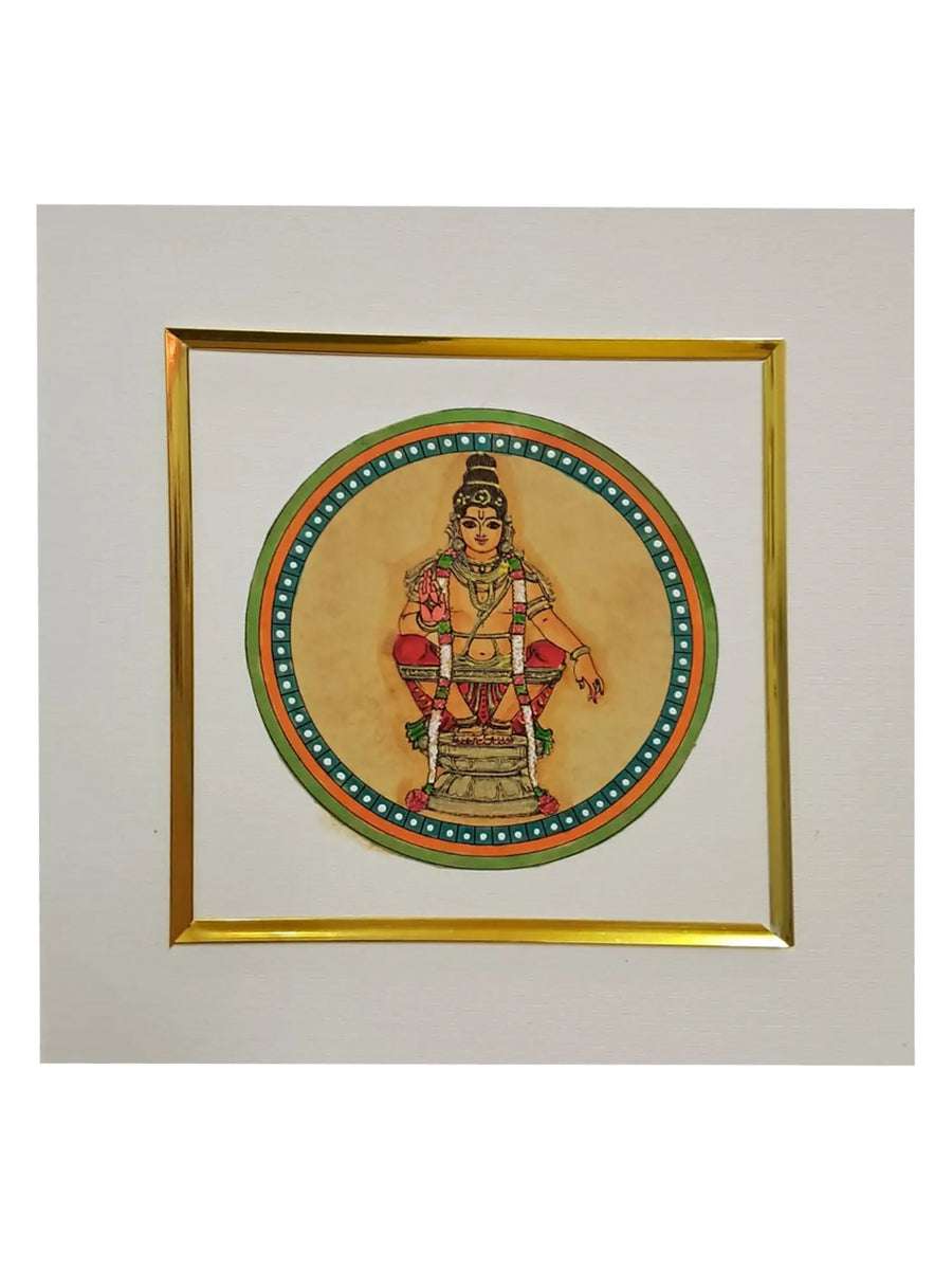 Portrayal of Lord Ayyappa Swamy Painting on Paper
