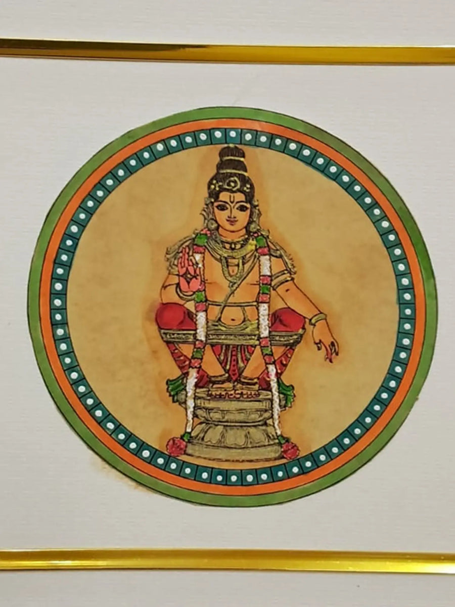 Portrayal of Lord Ayyappa Swamy Painting on Paper