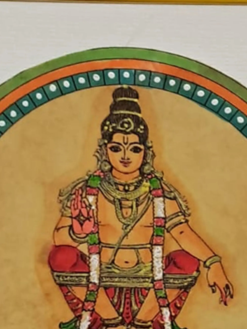 Portrayal of Lord Ayyappa Swamy | Natural Colors on Paper | By Babita