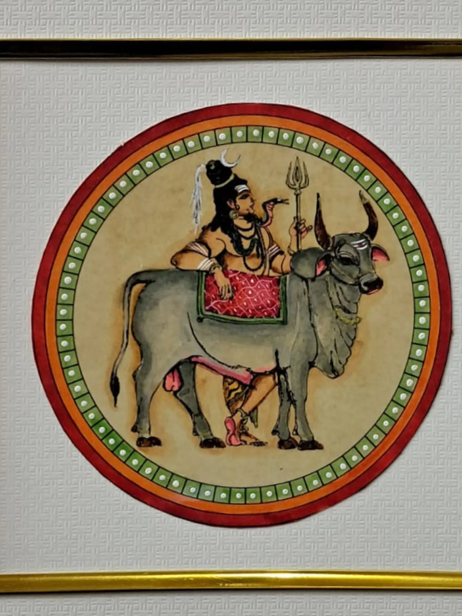 Ganjifa-style Lord Mahadev Painting on Paper