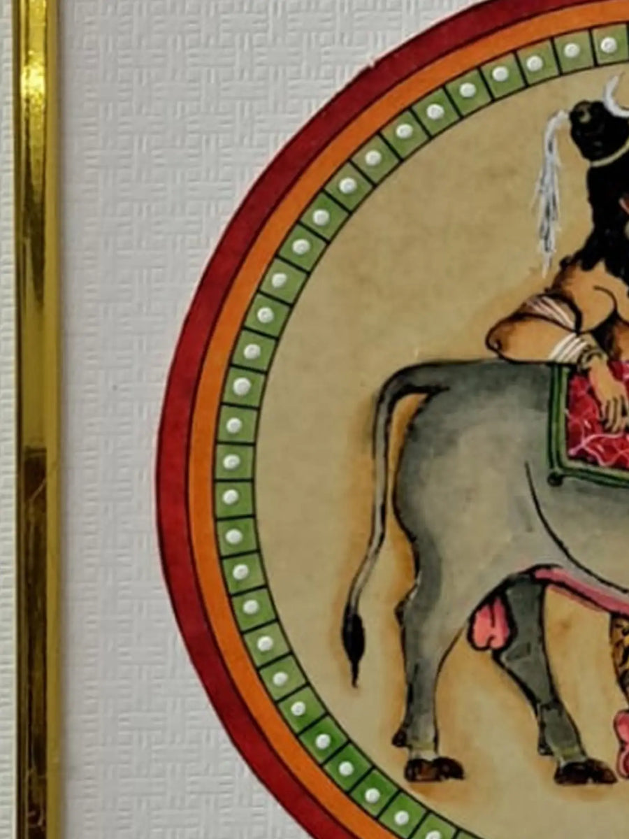 Ganjifa-style Lord Mahadev Painting on Paper