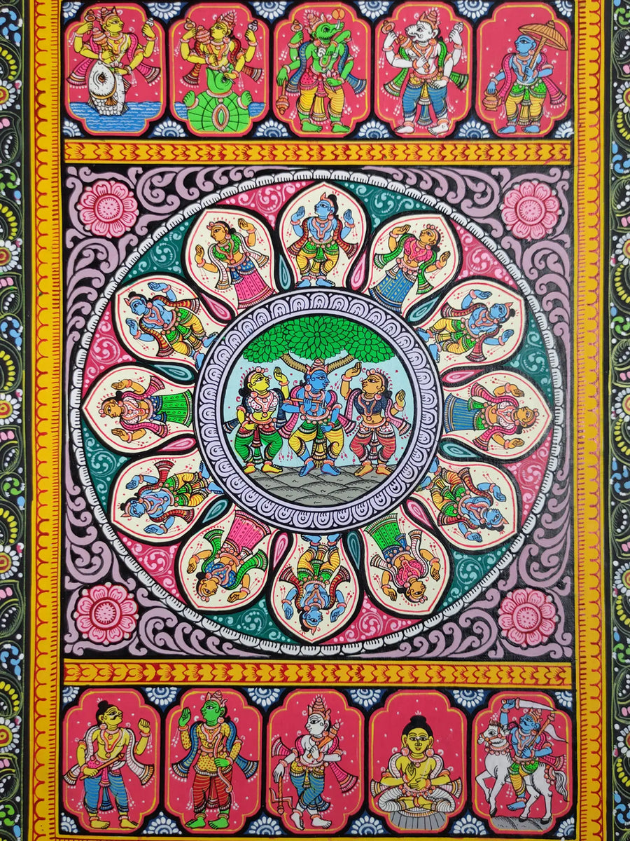 Lord Krishna and Gopis - Dashavatar Painting