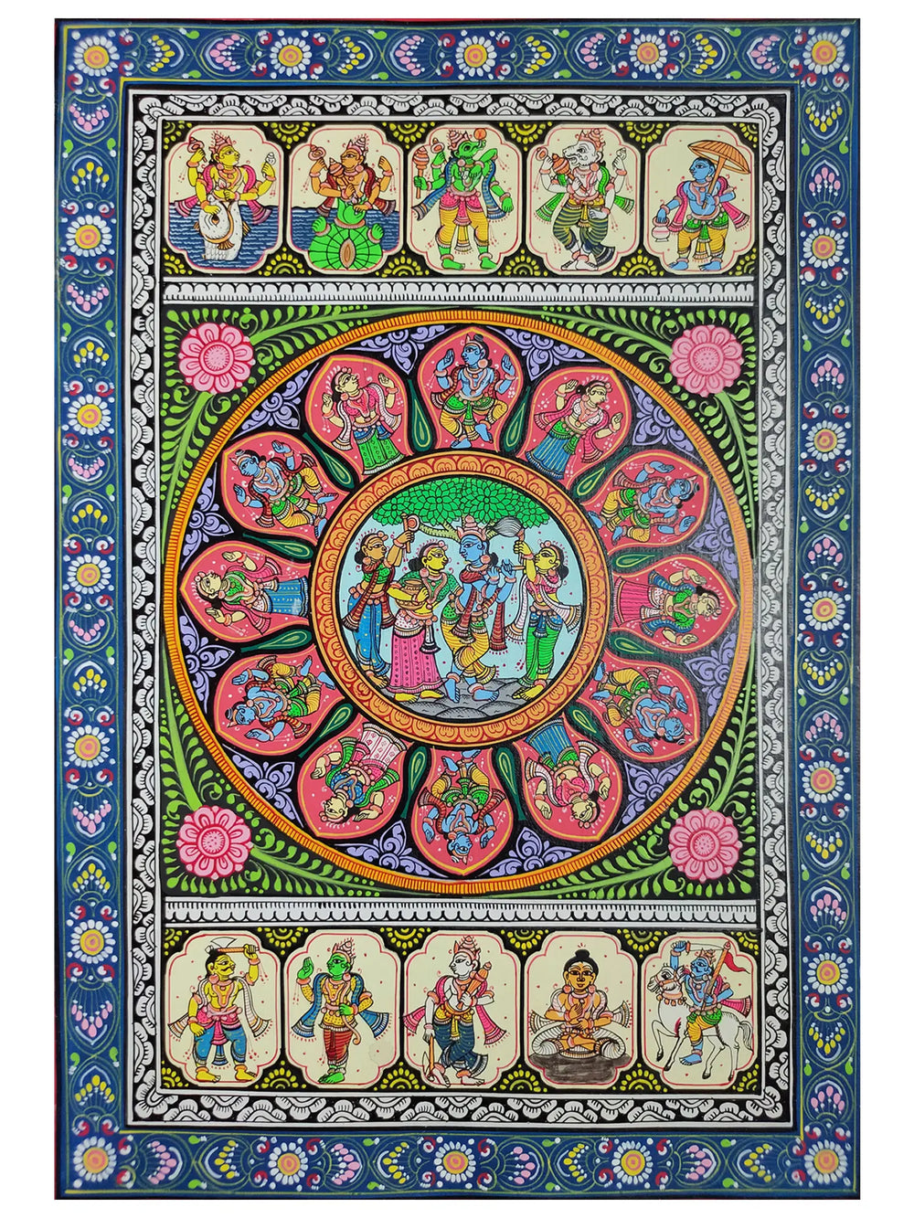 Lord Krishna Playing Flute | Watercolor On Handmade Sheet | By Jayadev Moharana