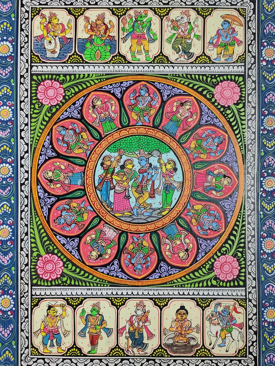 Lord Krishna Playing Flute Painting