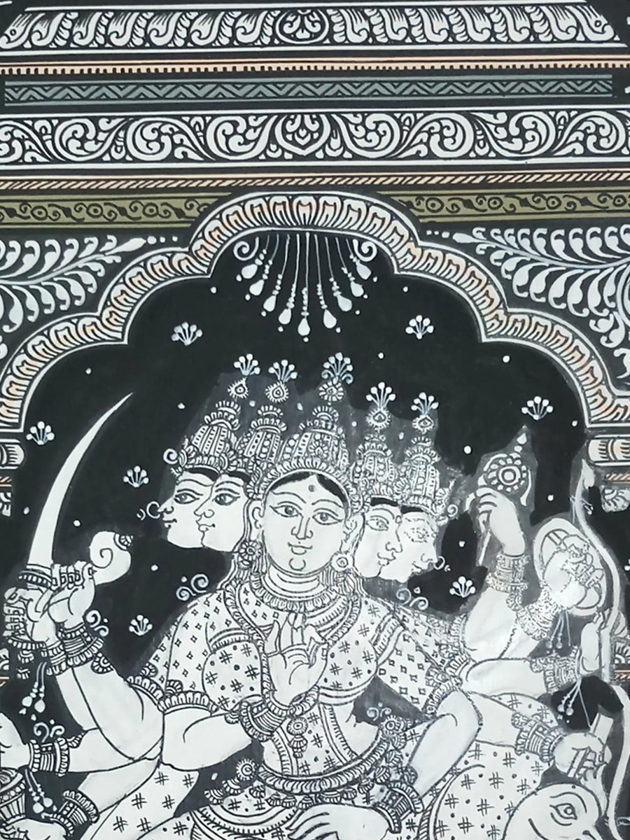 Panchamukhi Goddess Saraswati Painting