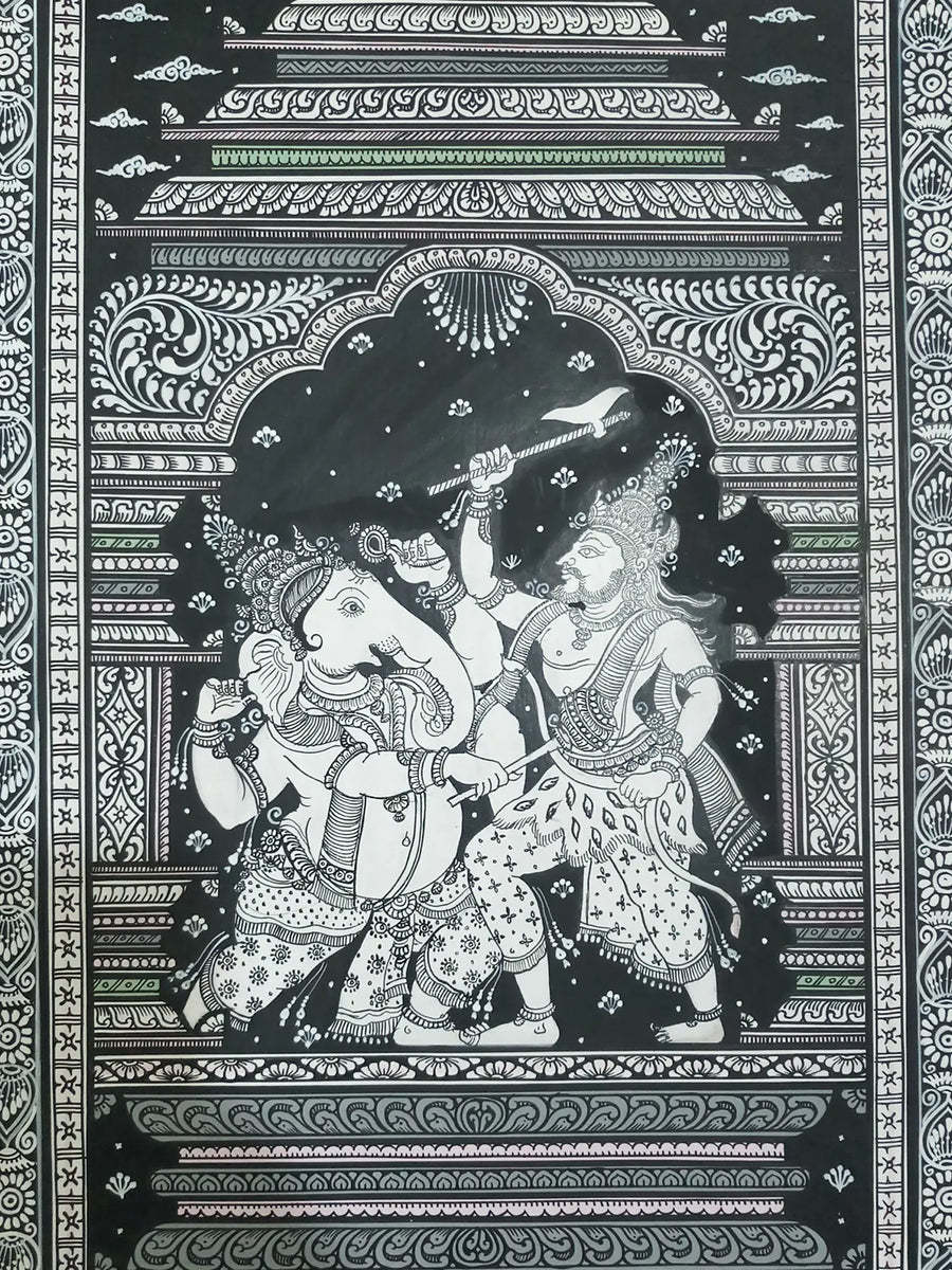 War of Lord Ganesha and Lord Parshuram Painting