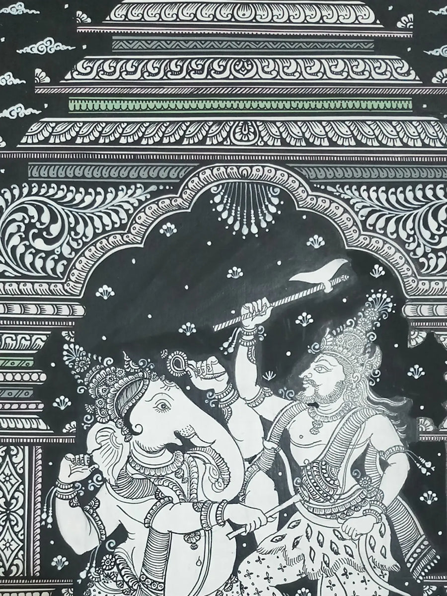 War of Lord Ganesha and Lord Parshuram Painting