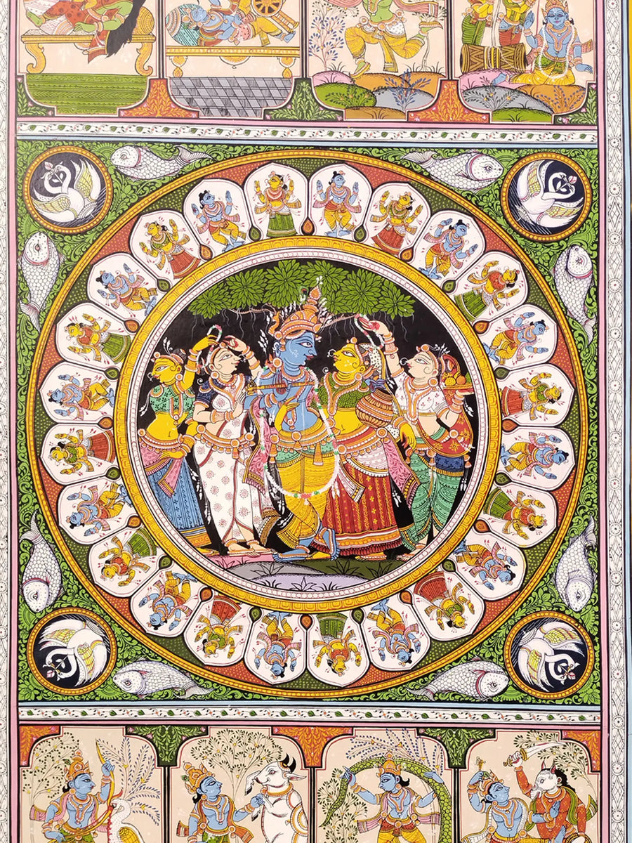 Lord Krishna Leela with Gopis Painting