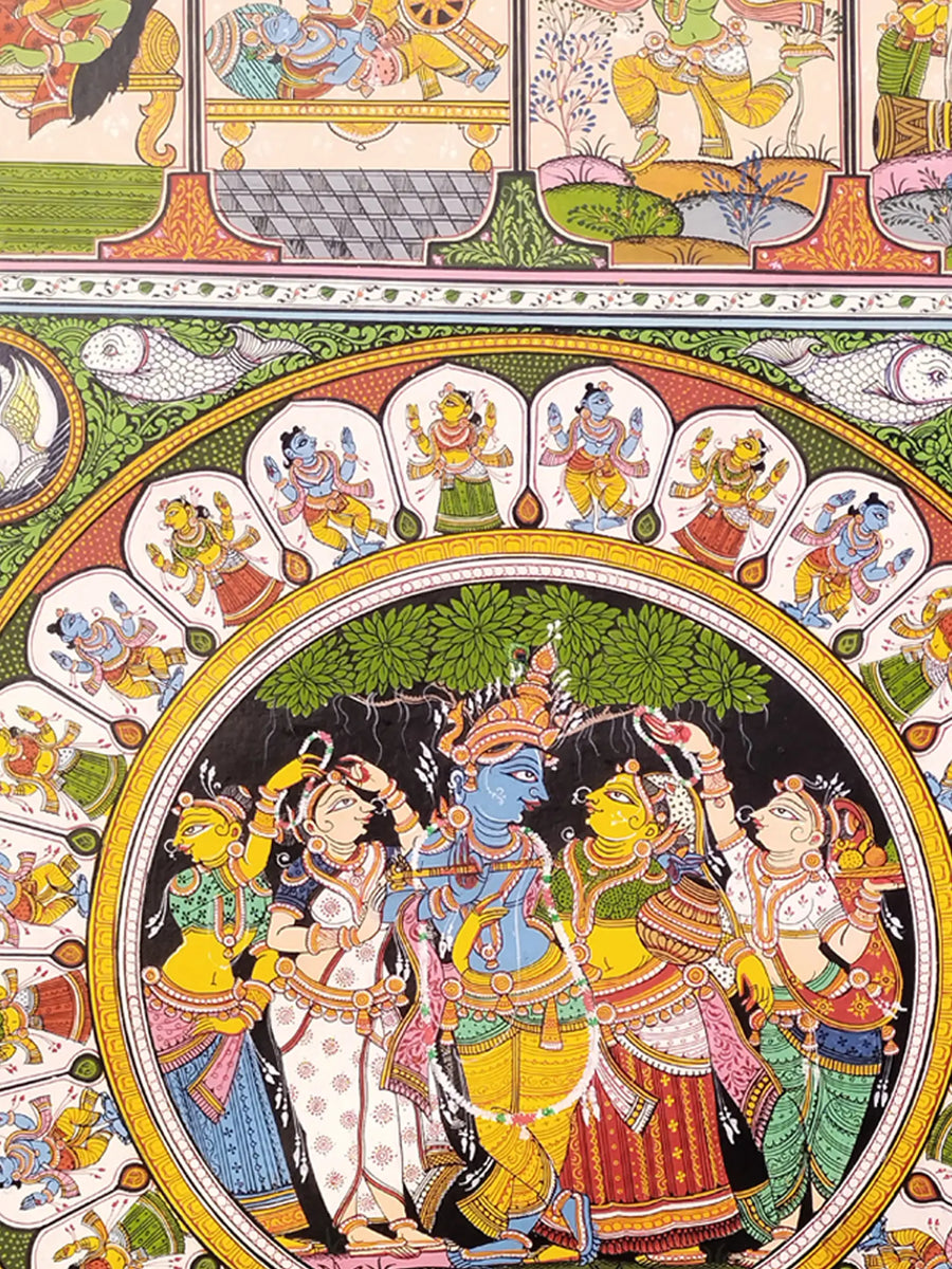 Lord Krishna Leela with Gopis Painting