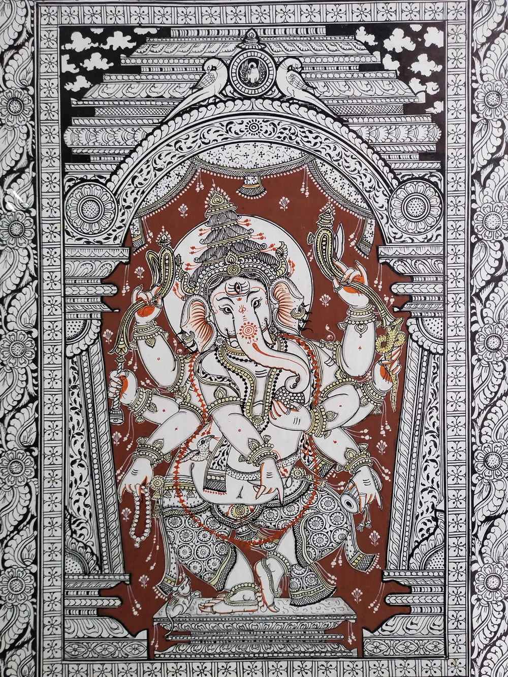 Dancing Ganesha | Natural Color On Handmade Sheet | By Rakesh Kumar