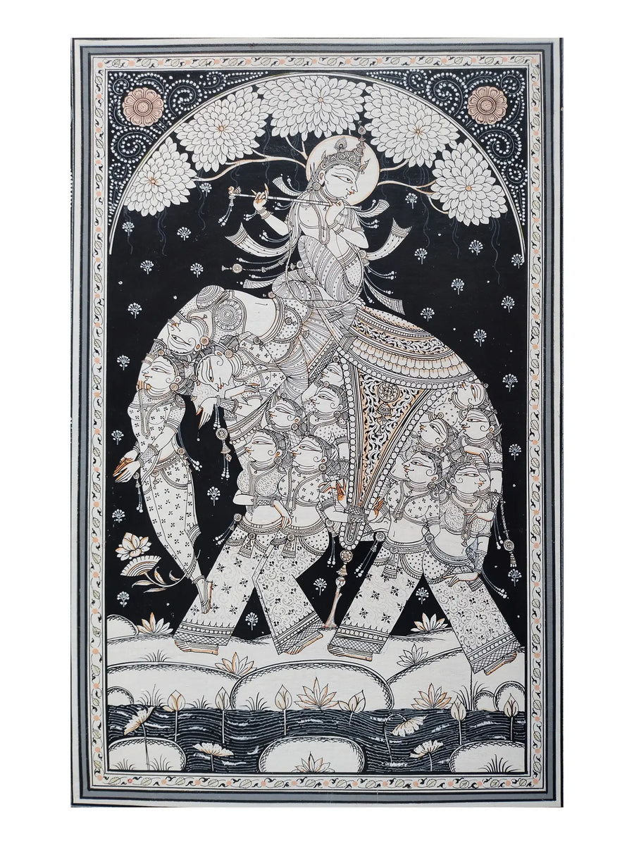 Lord Krishna on Nari Kunjara Painting